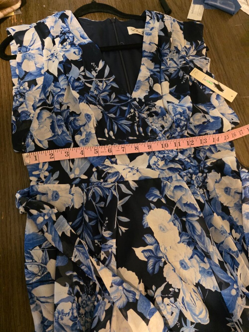 Eliza J Obi Floral High Low Dress NWT Size 8 Wedding Guest Garden Party Repaired - Picture 4 of 14
